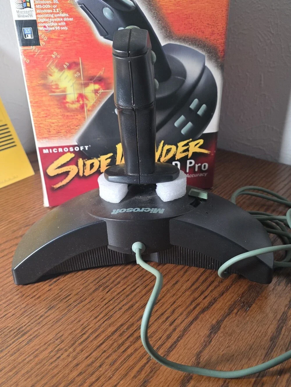 Vintage Microsoft Side Winder 3D Pro PC Joystick Flight Stick 15- Pin Non-USB